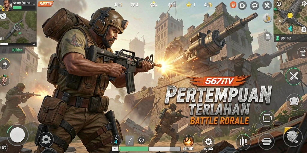 Gameplay seru dalam 567TV dengan pertempuran intens di arena.