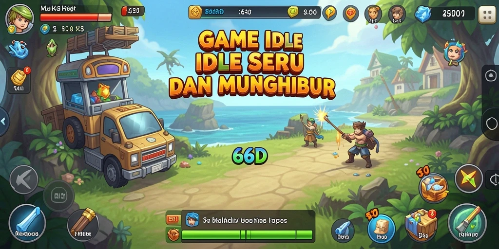 Tampilan gameplay 66D yang menarik saat pengumpulan sumber daya.