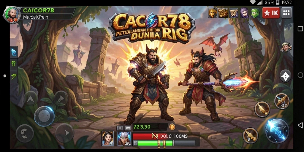 Tampilan gameplay epic CACOR78 dengan pertarungan seru.