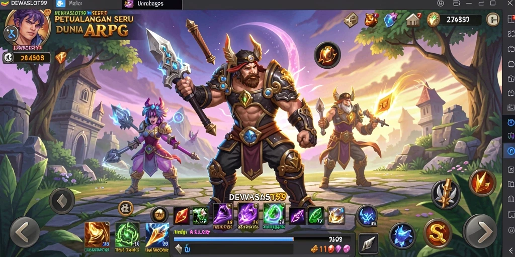 Tampilan gameplay seru dari DEWASLOT99 yang menampilkan aksi petualangan ARPG.