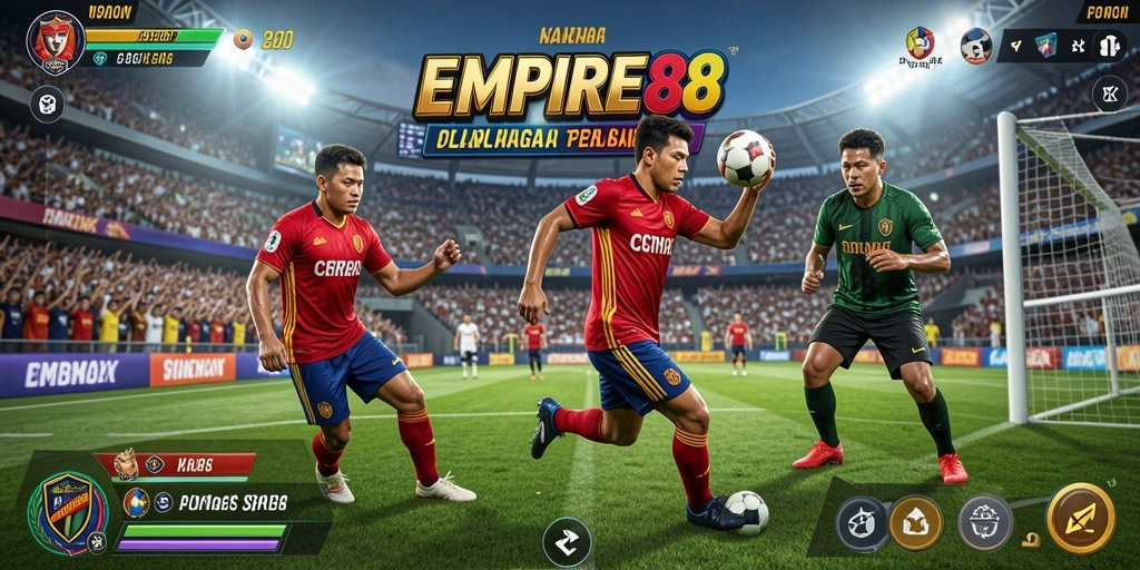 Tampilan gameplay EMPIRE88 yang menegangkan dan seru di arena olahraga.