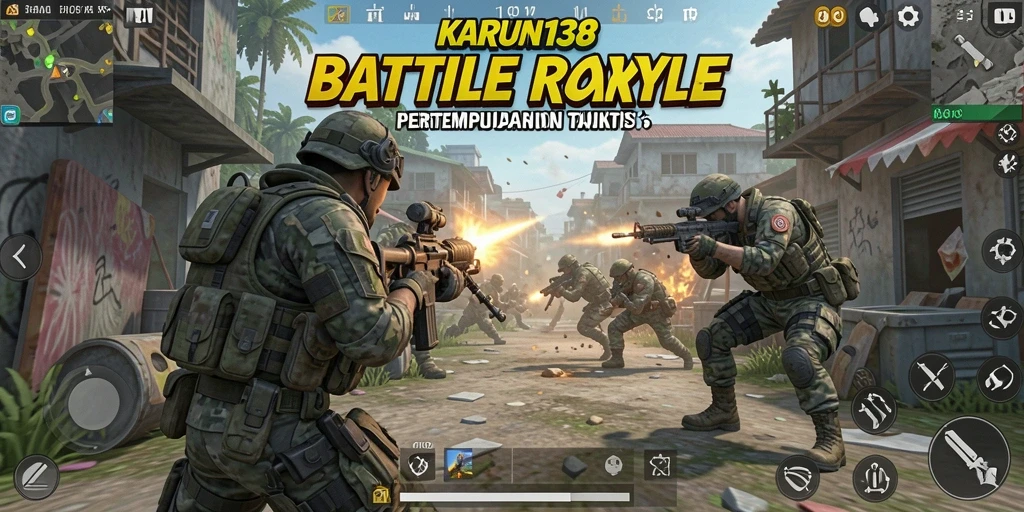Tampilan gameplay epik KARUN138 dalam pertempuran Battle Royale.