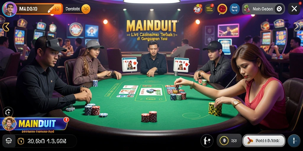 Tampilan gameplay Live Casino yang mendebarkan di MAINDUIT.