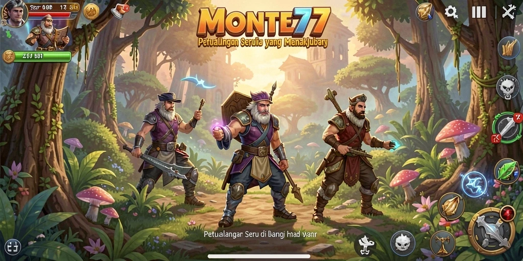 Tangkapan layar gameplay <strong>MONTE77</strong> menampilkan aksi seru dalam eksplorasi dunia petualangan.